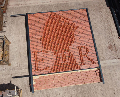Bulletin image sculpture laid out at dreadnought works